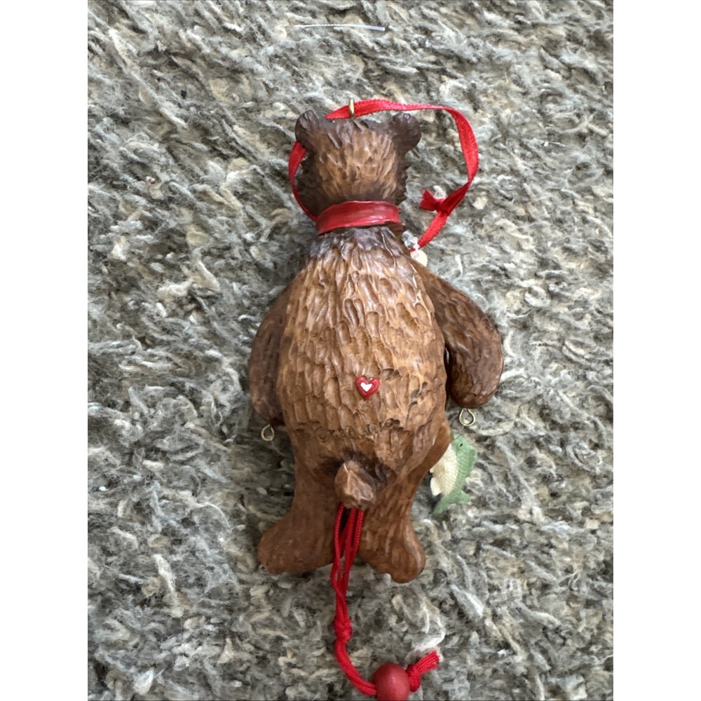 Vintage Kurt Adler‎ Resin Brown Bear Fishing Christmas Ornament Rare - Picture 4 of 5